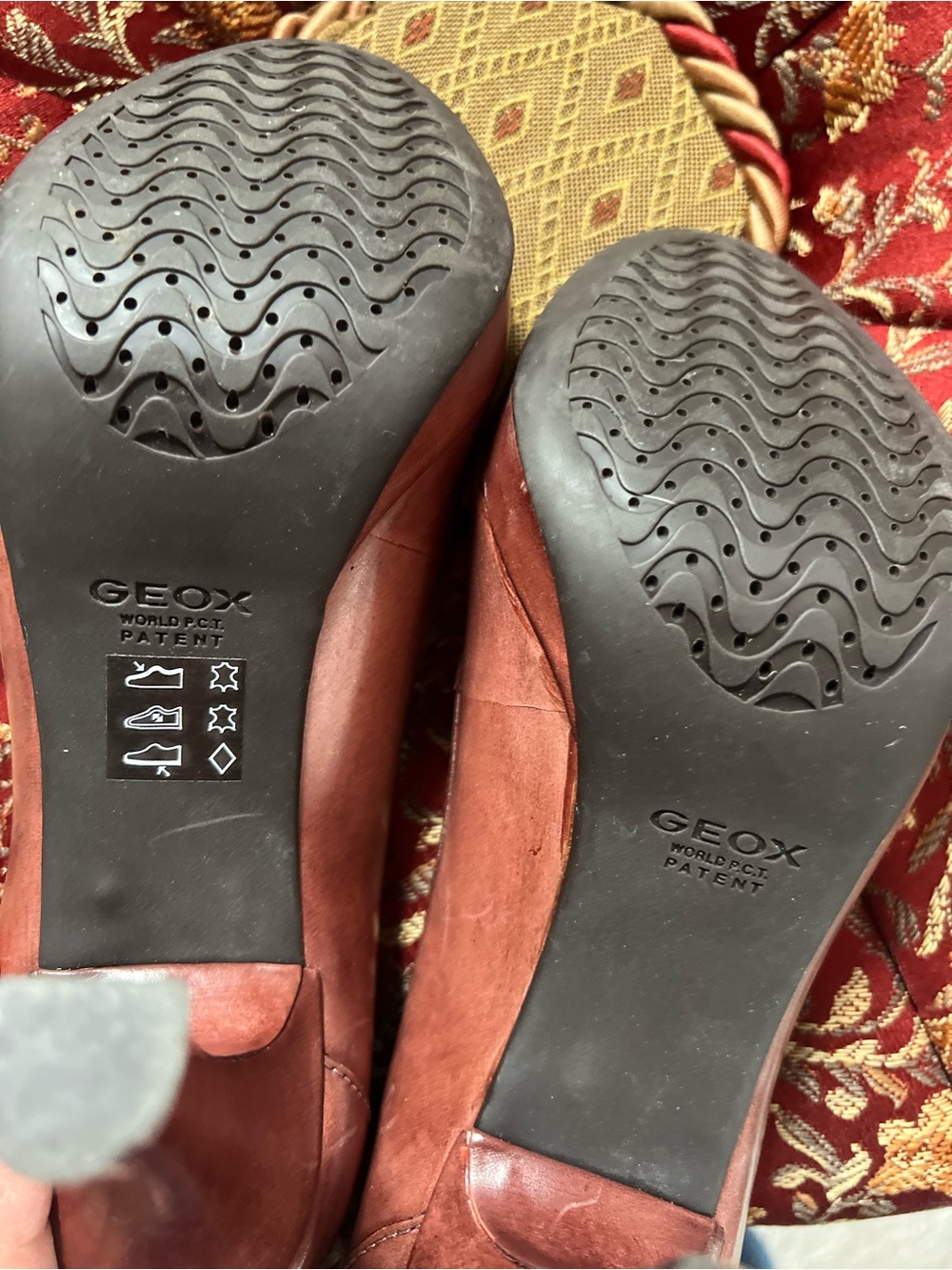 Geox Beautiful Brown/Tan Leather Open Toe Heels - Picture 11 of 12